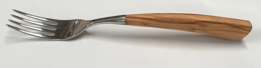 イタリア製スカルペリアカトラリー。鍛造フォーク。柄はオリーブ。