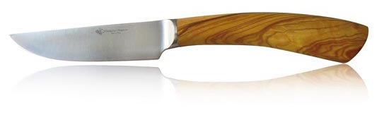 スカルペリアステーキナイフ、ルースティコ、ハンドメイド、イタリア製、オリーブ、牛角